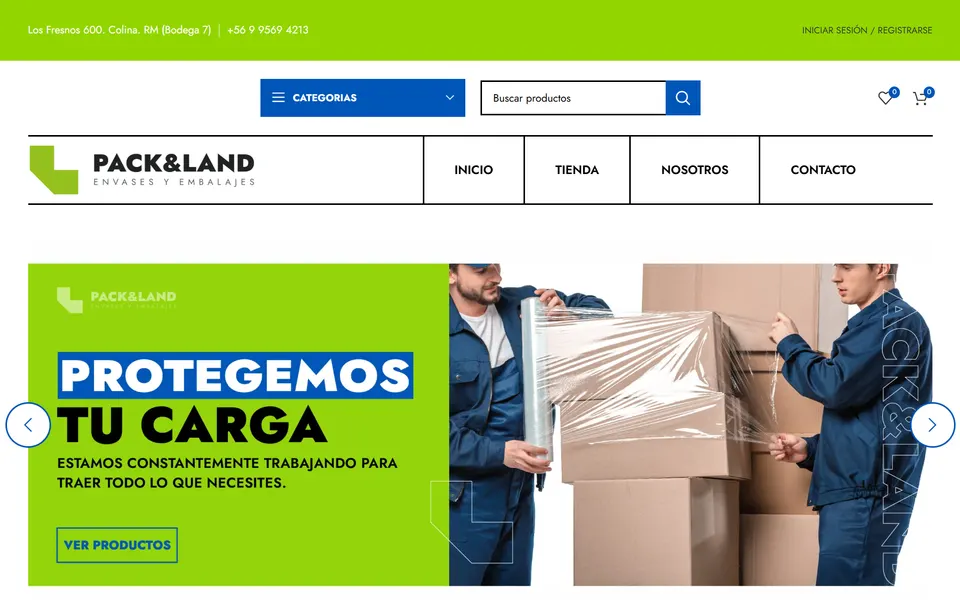 Portada de packnland.cl